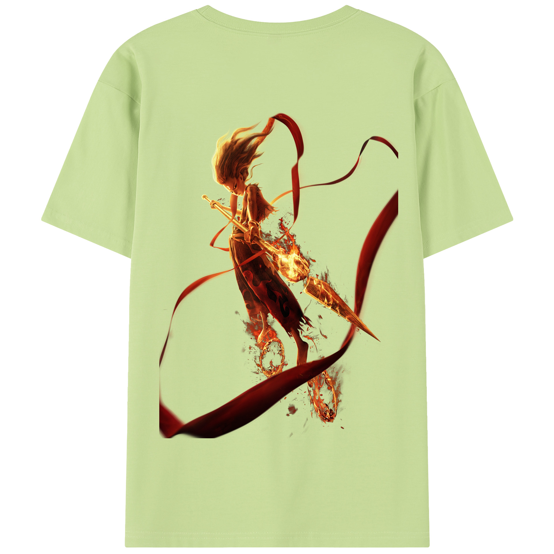 （画像用） Ne Zha 2 ナタ 魔童の大暴れ 綿100％半袖Tシャツ（背面プリント）